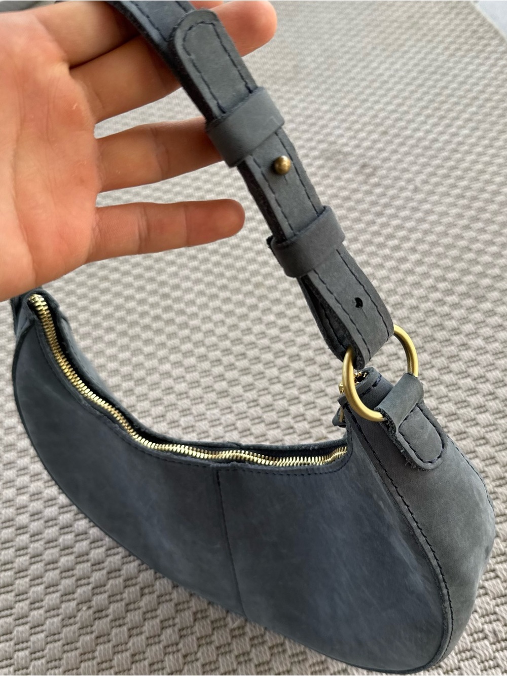 Portland Leather Storm color Nora shoulder bag - Picture 3 of 6